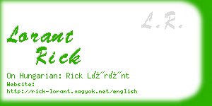 lorant rick business card